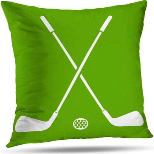 Suesoso Pillowcover 18 x 18 Inch Golf Sports in Apple Green and White Throw Pillow Cover Home Decorative Cushion Case Pillow