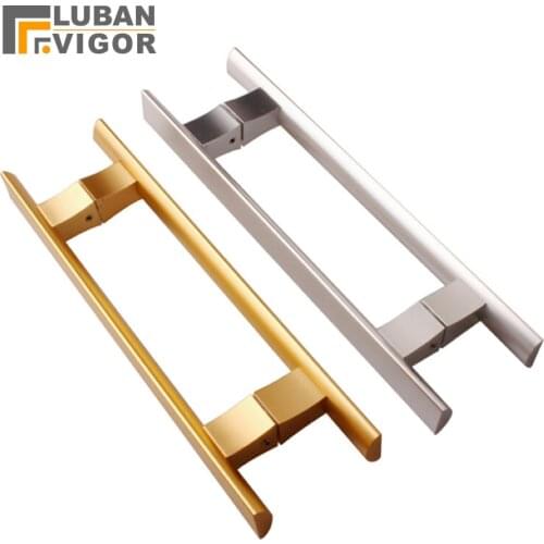 So beautiful, Solid Space Aluminum Glass Door Handle,never rust,black ,gold color,for glass door or wood door,bathroom hardware