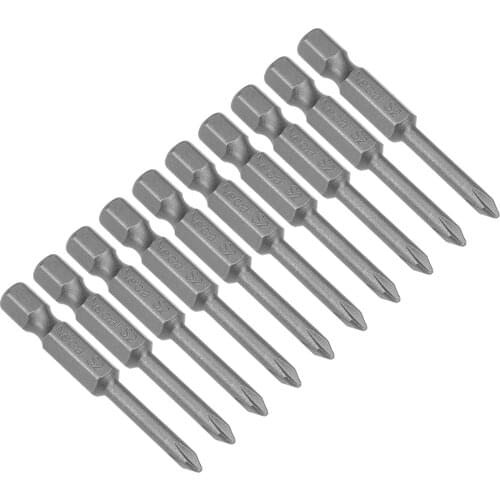 Uxcell 10pcs 50mm 1/4" Hex Shank 3.5mm Magnetic Phillips Head Screwdriver Bits S2