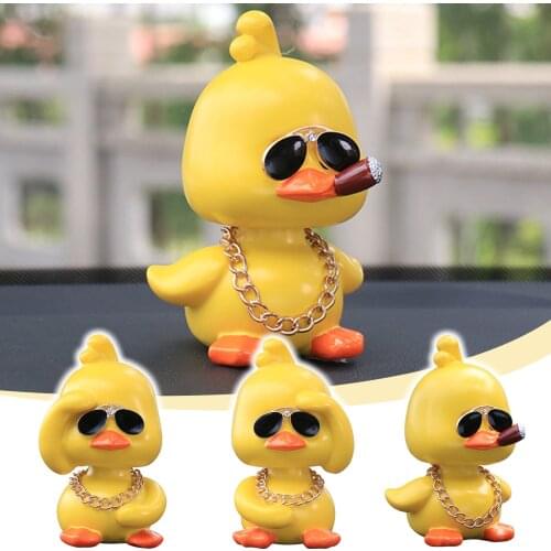 Shaking Head Yellow Duck Dashboard Toy Cute Shaking Head Duck Creative Auto Interior Decoration Car Interior Accessories