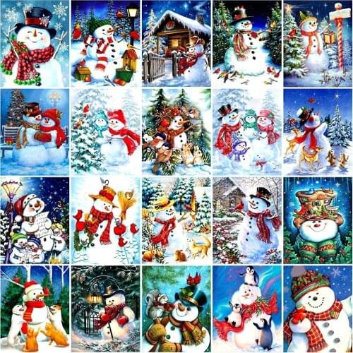 ZOOYA DIY 5D Diamond Painting Snowman Diamond Embroidery Christmas Full Square Diamond Mosaic Winter Cross Stitch Home Decor