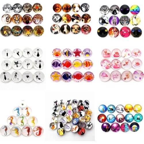 10pcs/lot tiger tiger cat Snaps Buttons 18mm Snaps Charms Fit Ginger Snaps Bracelets&Bangles Jewelry