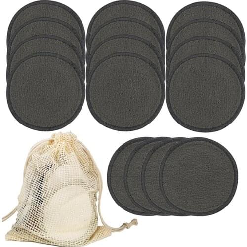 16PCS Makeup Removal Pad Washable Reusable Makeup Remover Pad Facial Skin Care Nursing Pads Skin Cleaning with Mesh Bag
