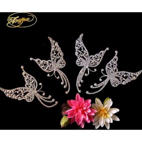 18.5*10.5cm Fashion Style The Butterfly Zircon Alloy DIY Sewing Applique Wedding Dress Decoration Rhinestone Crafts