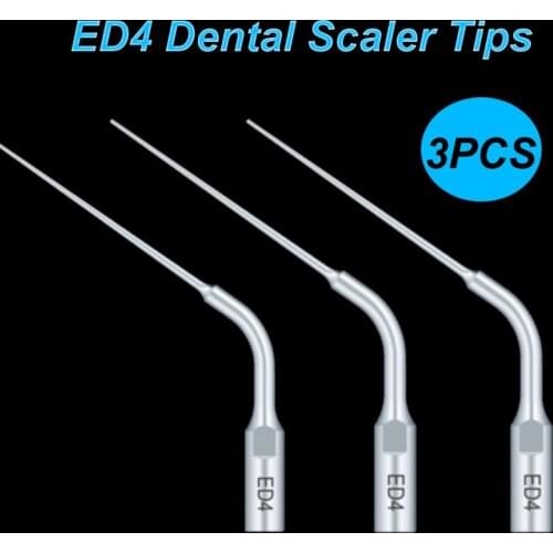 3 PCS ED4 Dental Scaling Teeth Cleaning Tips for Satelec DTE NSK Ultrasonic Scaler Handpiece