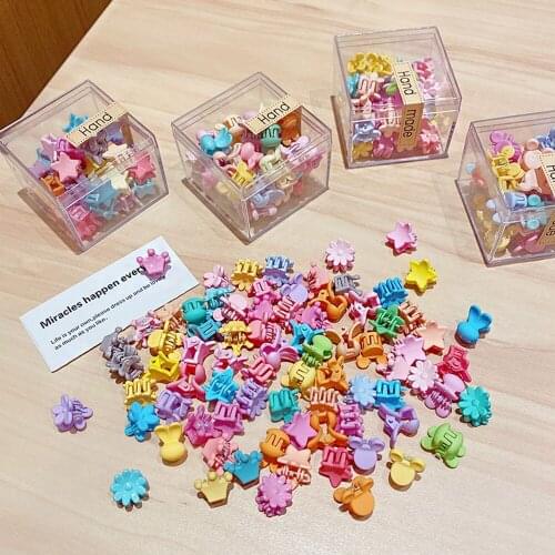 36PCS/Set Box Packed Girls Cute Colorful Cartoon Flower Small Hair Claws Kids Lovely Hair Clip Headband Fashion Hair Accessories