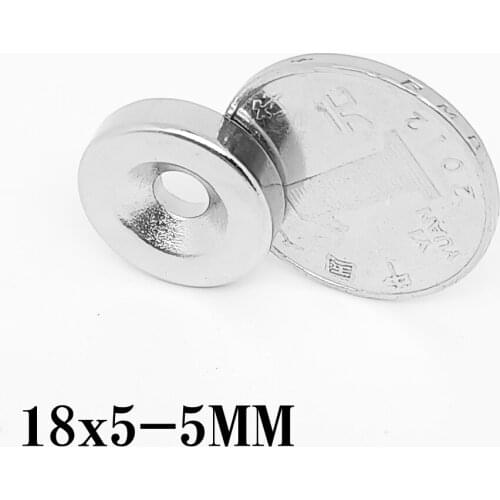 5/10/15/20/30/50PCS 18x5-5 Rare Earth Neodymium Magnets 18*5 mm Hole 5mm Countersunk Round Search Magnet Magnet 18x5-5mm 18*5-5