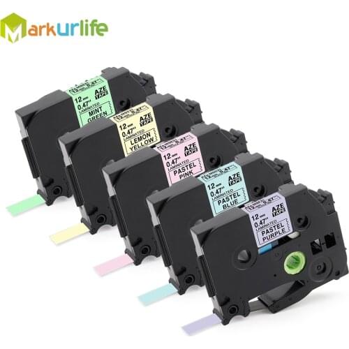 5PCS Pale Color Matt Tapes TZe-MQY31 TZe-MQF31 TZe-MQ531 TZe-MQE31 TZe-MQG31 Compatible for Brother P-Touch H200 1010 1090 7100