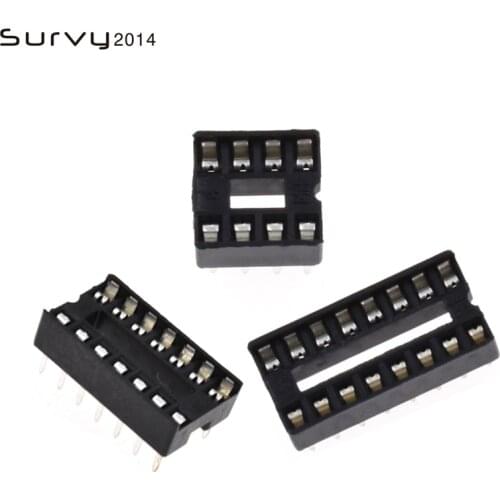 50PCS IC Socket 8PIN 14PIN 16PIN Pin 2.54mm Integrated Circuit Adaptor Solder Type Narrow