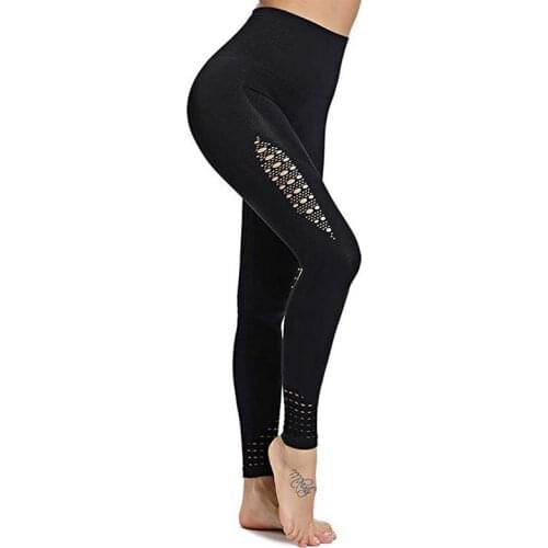 Seamless Shark Yoga Pants Women High Waist Hollow Out Leggings Workout Fitness Gym Yoga Sets Tummy Control Running Sport Wear