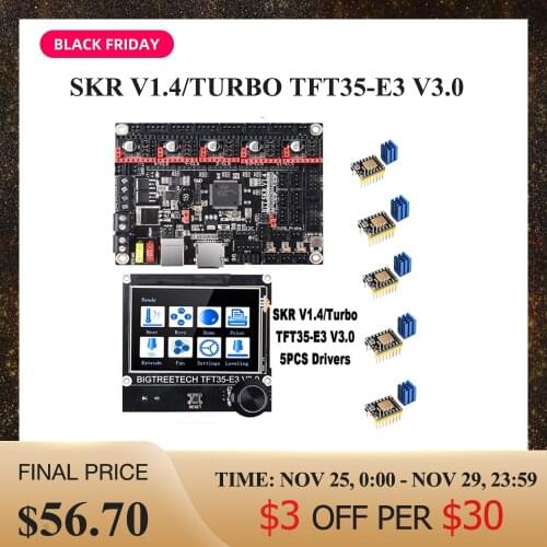 BIGTREETECH SKR V1.4 Turbo 32bit Control Board+TFT35-E3 V3.0 Touch Screen LCD+TMC2208 TMC2209 MKS GEN L CR10 Ender 3 Pro Upgrade