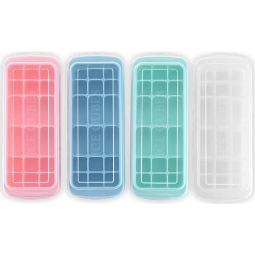 DIY Ice Mold Sushi Mold Cookie Mold With Cover 4pcs 18-Hole Food Grade Silicone Ice Cube Mold Ice Tray With Lid Square-Shape
