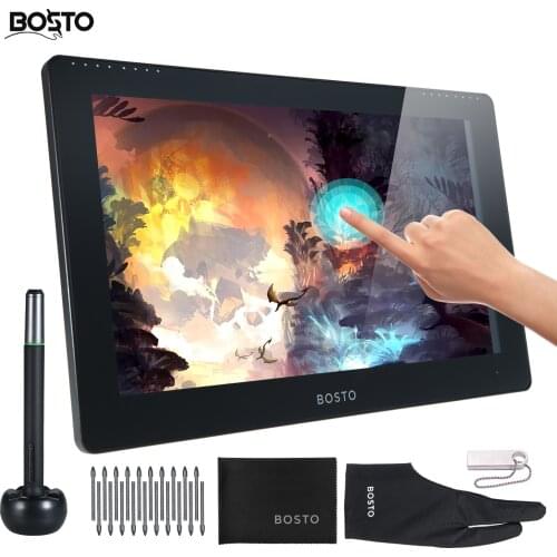 BOSTO Studio 15.6 Inch 16HDT Portable Graphic Monitor Drawing Tablet All-in-One Computer with 8192 Level Pressure for Drawing