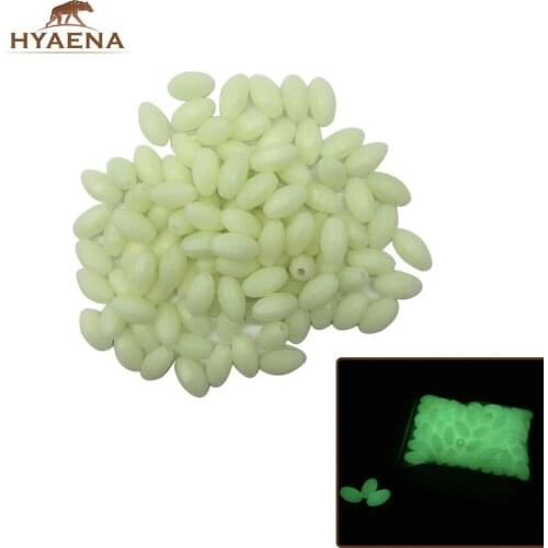 Hyaena 100pcs/lot 10mmx17.5mm 80g Oval Luminous Fishing Beads Glow InThe Dark Lure Floating Float Tackles