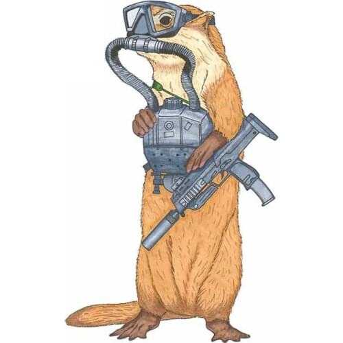 13cm*8cm Interesting Car Sticker Accessories Standing Otter Wearing Goggles RV Car Styling Decal Vinyl Cover Scratches PVC