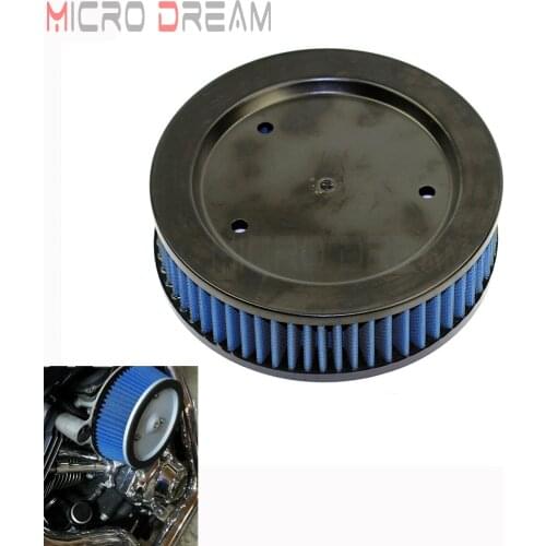 Motorcycle Blue Air Filter Intake Cleaner High Flow Round Air Filters For Harley 1989-1998