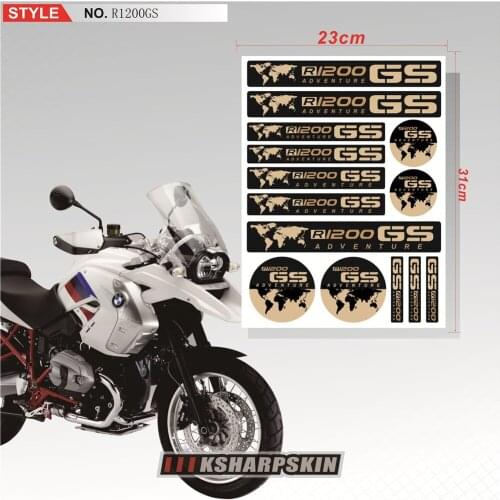 Motorcycle fuel Tank Reflective body Sticker Wheels Fairing Helmet MOTO logo Stickers Decal For BMW R1200GS adventure R1200 gs