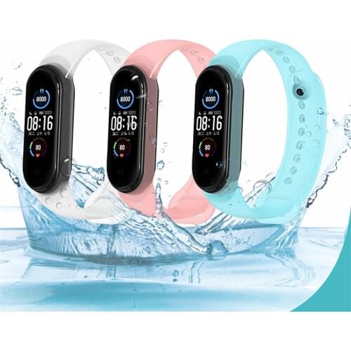 The Soft Silicone Watchband Is Suitable For Xiaomi Mi Band 6 5 4 3 Waterproof And Anti-lost Sports Watches Strap Cinturino