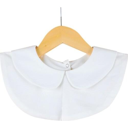 New Women Solid Shirt Cotton False Doll Collar White & Black Blouse Vintage Detachable Adjust Clothes Accessories