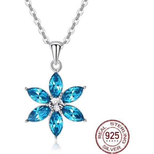 Lucky six-leaf flower 2020 new necklace female sterling silver crystal earrings female suit net red gift