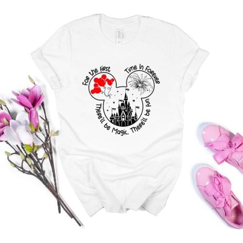 Magic Kingdom 2021 Shirts Castle Vacation Trip 2021 T-shirt for The First Time Forever Cute Family Matching Tee