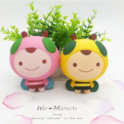 Squish Antistress 11cm Jumbo Kawaii Bee Charm Super Cute Slow Rising Squishies Squeeze Stress Reliever Toys for Children Kids