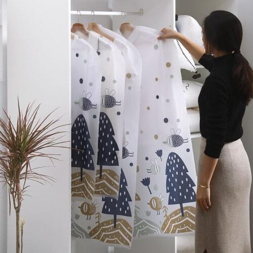 Cloth Hanging Garment Suit Coat Dust Cover 2020 Newest Hot Transparent Print Wardrobe Storage Bags FC147