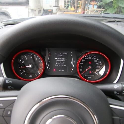 SHINEKA Car Styling Dashboard Decoration Ring Instrumet Cover Trim Frame Sticker Fit For Jeep Compass 2017 Interior Accessories