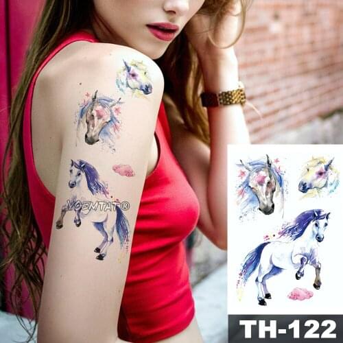Waterproof Temporary Tattoo Sticker Unicorn cute star cloud pattern Water Transfer animal body art flash fake tatoo
