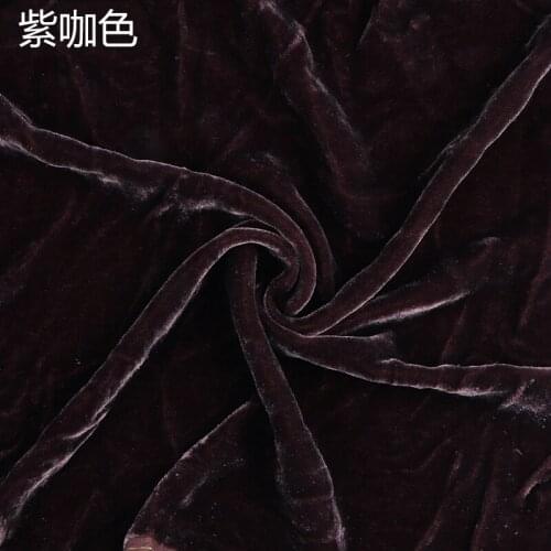 High-Grade Solid Color Silk Base Fabric Real Velvet Cheongsam Pleuche Fabric Dress Silkworm Velvet Garment Material