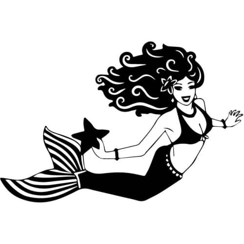 YOJA 18x27.4CM Kitchen Accessories Bathroom Decal Room Wall Stickers Beautiful Mermaid G2-0031