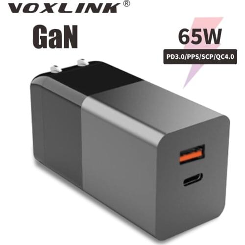 VOXLINK Mobile Phone Quick Charge 65W USB Charger 2 Port QC 3.0 Wall Adapter for IPhone 12, 11, X, Xiaomi, Samsung, Huawei 2021