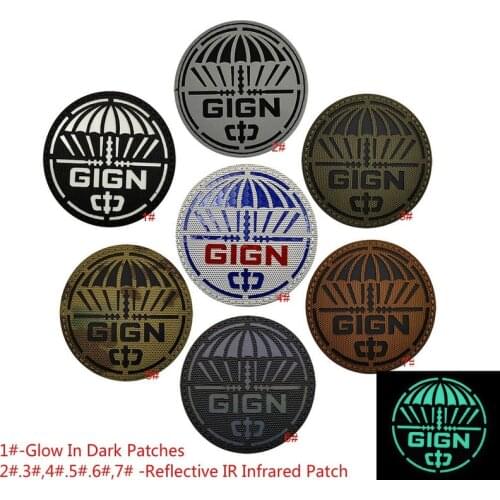 French Police Badges Reflective IR Infrared Patches Glow In Dark Tactical Military Army Hook Patch Clothes Accessories Armbands
