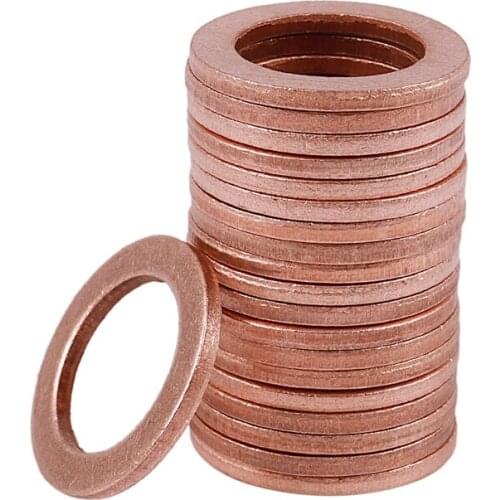 20pcs 12mm x 18mm x 1.5mm Copper Flat Washer Ring Sealing Fitting