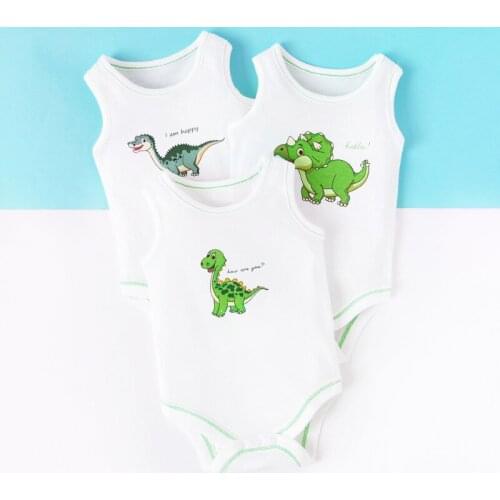 100% cotton vest Summer boys and girls baby vest newborn Siamese clothes cotton baby vest a variety of optional 3 pcs/set