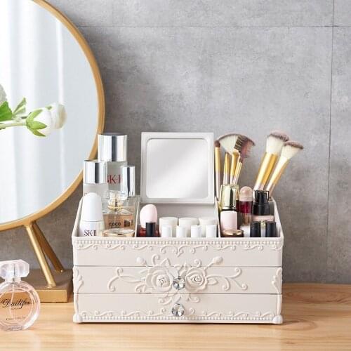 3 Layers Drawer Cosmetics Storage Box Makeup Jewelry Box Organizer For Cosmece Plastic Storage Women Jewelry Lipstick container