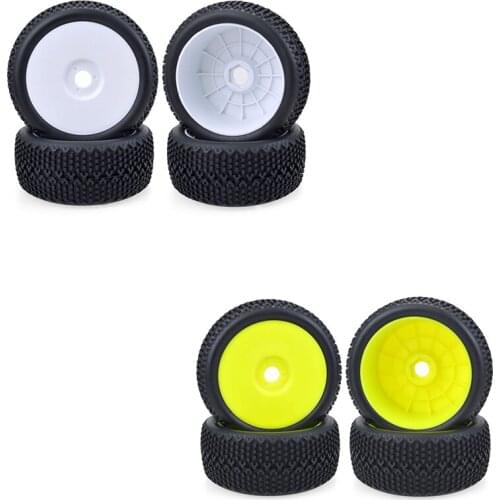 4PCS 17mm Hub Wheel Rim & Tires Tyre for 1/8 Off-Road RC Car Buggy Redcat Team Losi VRX HPI Kyosho HSP Carson Hobao