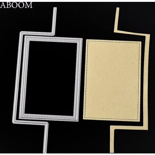 ABOOM 1PC Rectangle Metal Die Cut Embossing Folder Scrapbooking Album Photo Cutting Dies Invitation Card Paper Die Cut Stencil