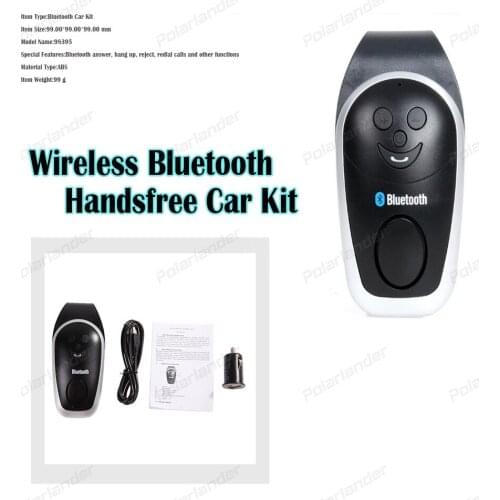 ABS Wireless Bluetooth hands-free car Kit sun visor with USB Cable For smart/phone MP3 Player black