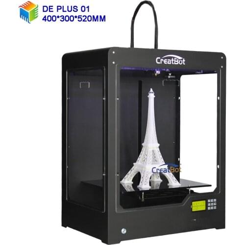 Free shipping CreatBot 3D Printer DE PLUS single extruder available Large size 400*300*520 mm 3d metal printer pvc printer China