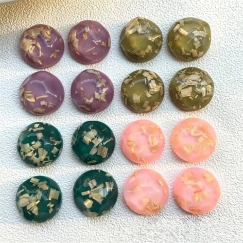 Diy jewelry making 50pcs/lot Dried flowers core geometry water ripple irregular rounds shape flatback beads without holes