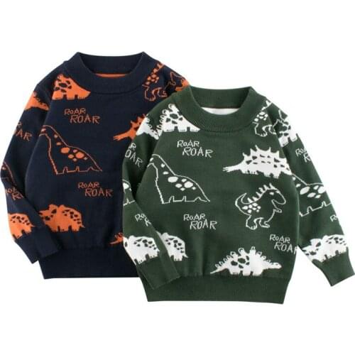 EuerDoDo Childrens Sweater For Girl Winter Clothes Dinosaur Sweater Boy Knitted Pullover Long Sleeve Tops Autumn Baby Sweater