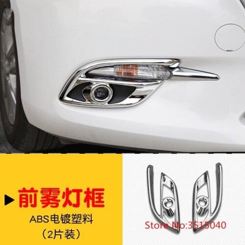 For Mazda3 Axela 2017 Sedan 2PCS Brand New ABS Chrome Front Headlight Fog Lamp Cover Trims Car Styling Auto Accessories
