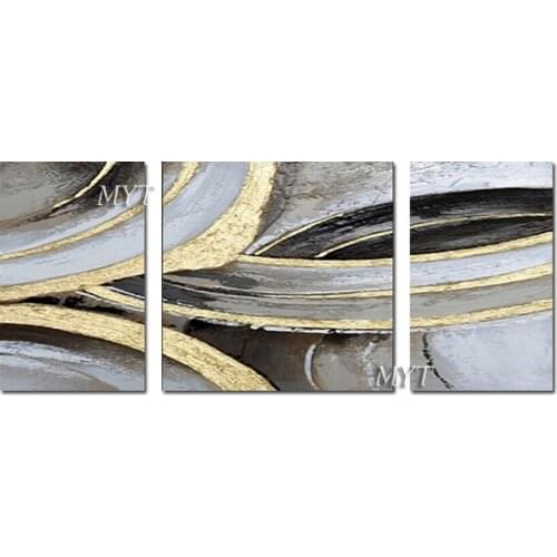 Home Wall Decorative 3 Panels Canvas Wall Art Abstract Oil Painting Pure Hand-painted No Frame Wall Decor Hangings Canvas Art