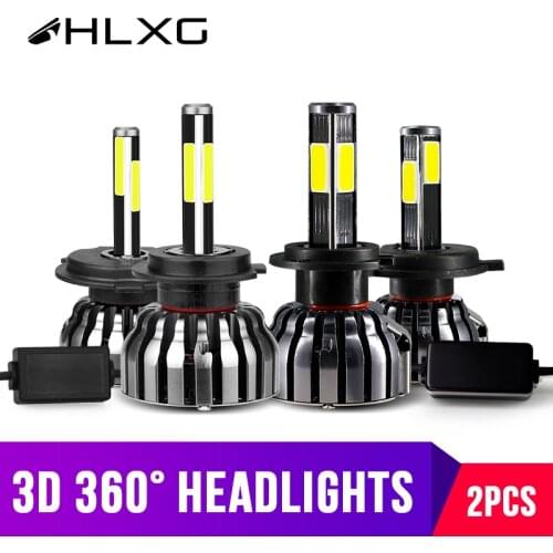 Hlxg 4 Sides 12000LM H8 H11 Fog lights No Error h7 led canbus H4 LED Lamp HB3 9005 HB4 H1 H27 Auto 12V 6000K 4300K 8000K 5000K