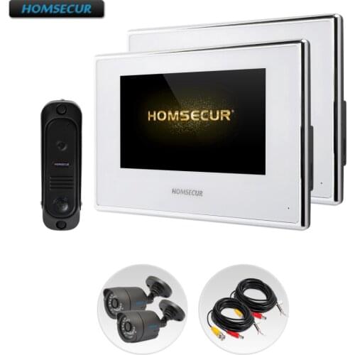 HOMSECUR 4 Wire AHD Video Door Phone Intercom System CCTV Camera 110 Degree Supported BC041HD-B+BM718HD-W