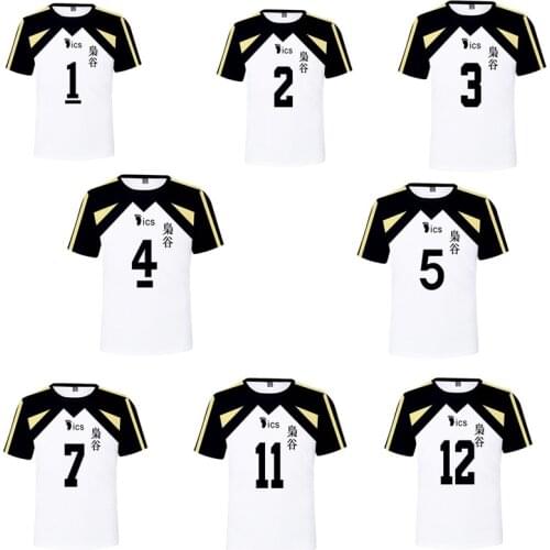 Costume Haikyuu!! Bokuto Koutarou Cosplay T-shirt Fukurodani Volleyball Club Tops Akaashi Keiji Sportswear Adult