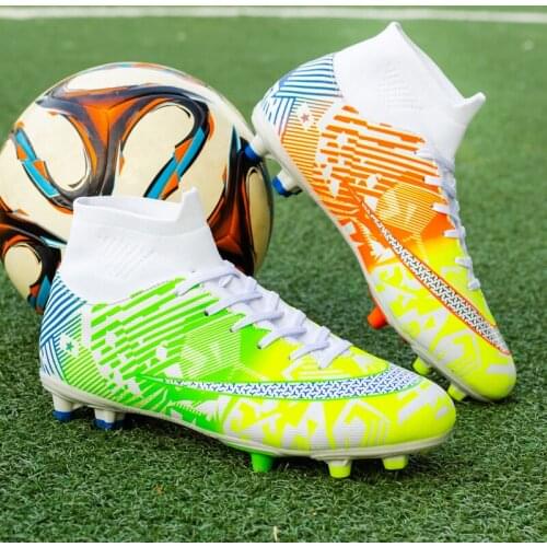Men Large Size FG/TF Soccer Shoes Kids Cleats Training Football Boots High Ankle Sport Sneakers Teens Indoor Sports Shoes Unisex