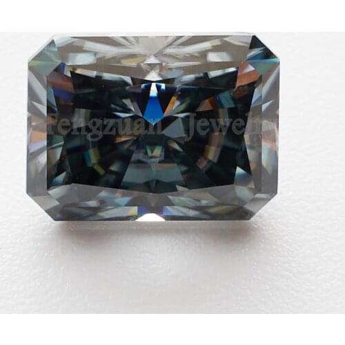 Wholesale Loose Moissanie Gems 7x9mm 3ct Gray Color Radiant Cut GRA Moissanite Diamond Gemstone for Pendants
