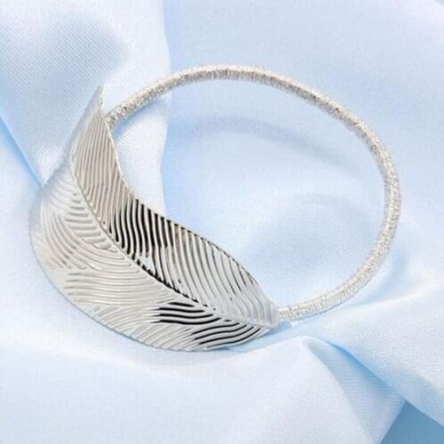 South Korea fashion style jewelry leaves hair elastic ring Korean ladies hair rope gold color headdress flower